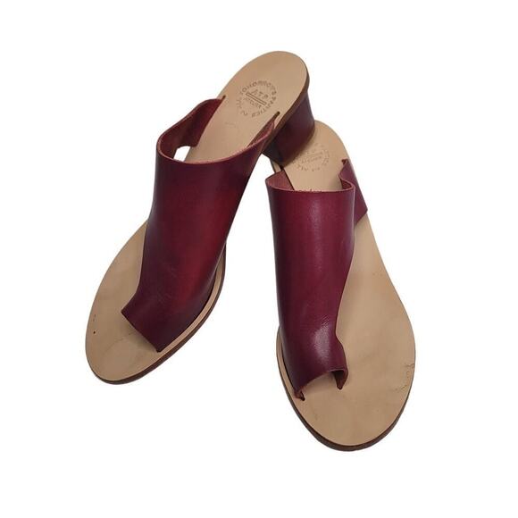 ATP Leather slip-on Heels Color Burgundy Size 39 Eur/ 8 US - Picture 8 of 9